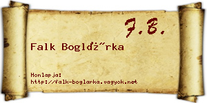 Falk Boglárka névjegykártya